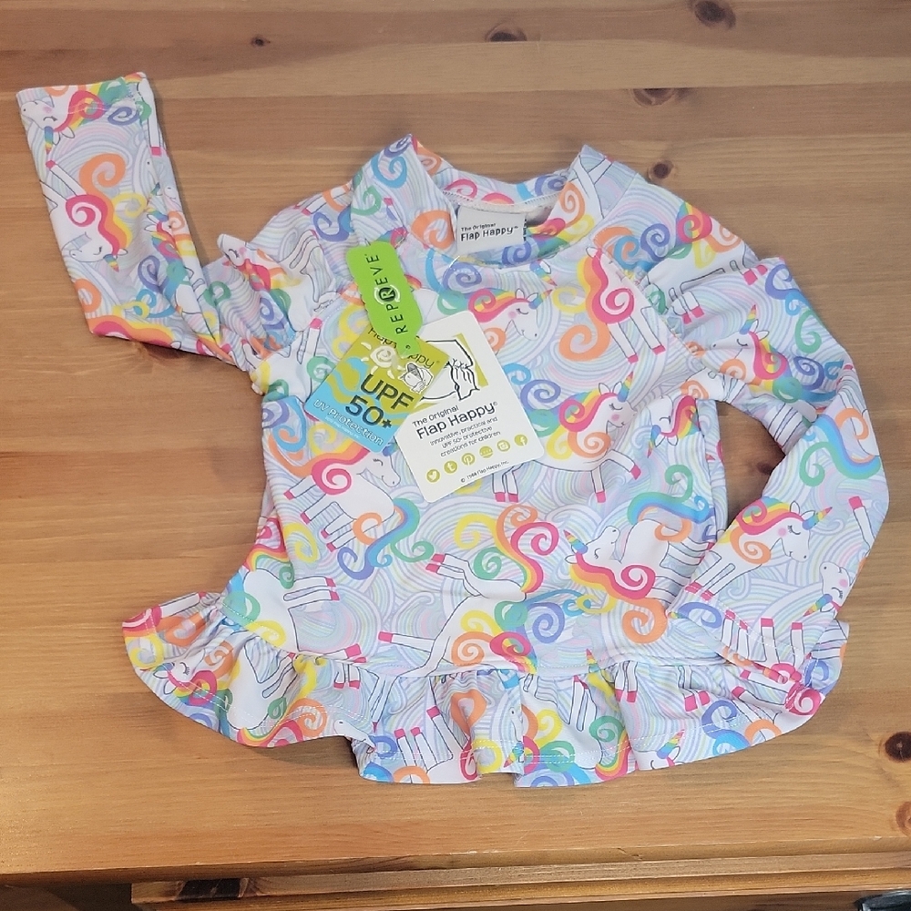 Flap Happy Unicorn and Rainbow Swim Shirt Size 12 Months - Baby